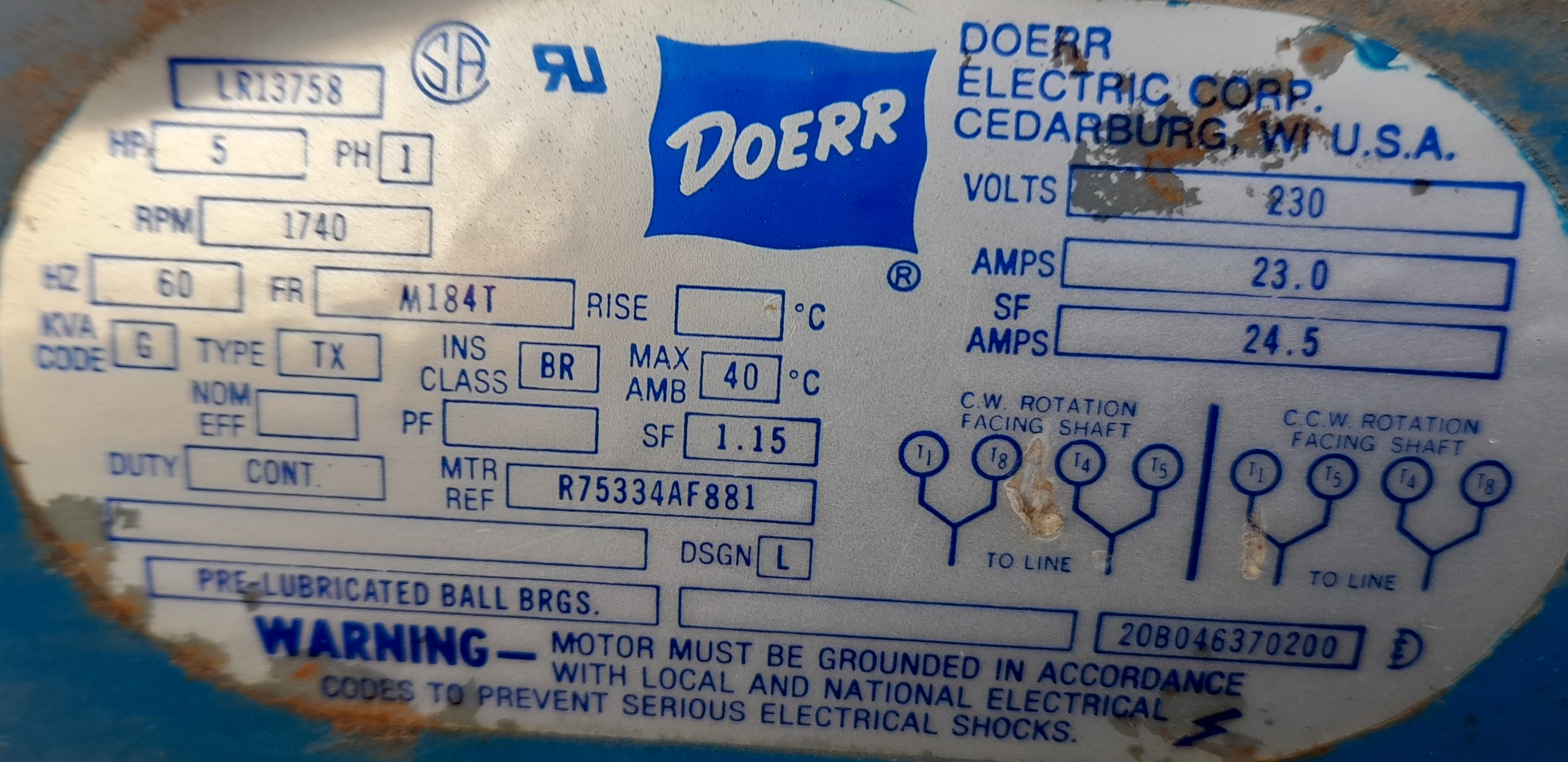 Image for run capacitor sizing ? cannot determine original size and no manufacturer info is available